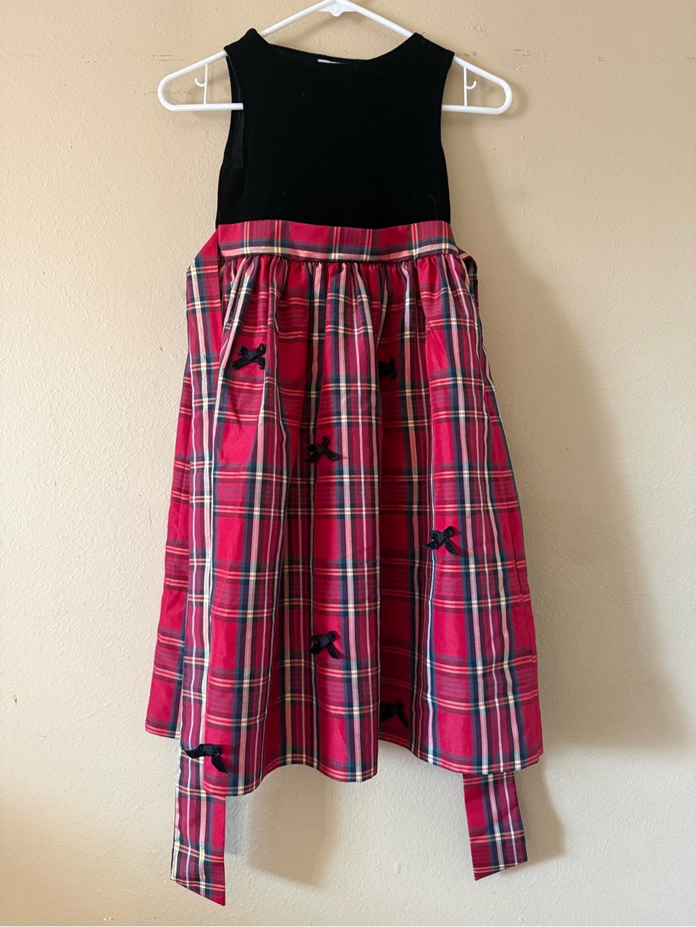 Charter Club Black Bodice Red Plaid Full Skirt Dress